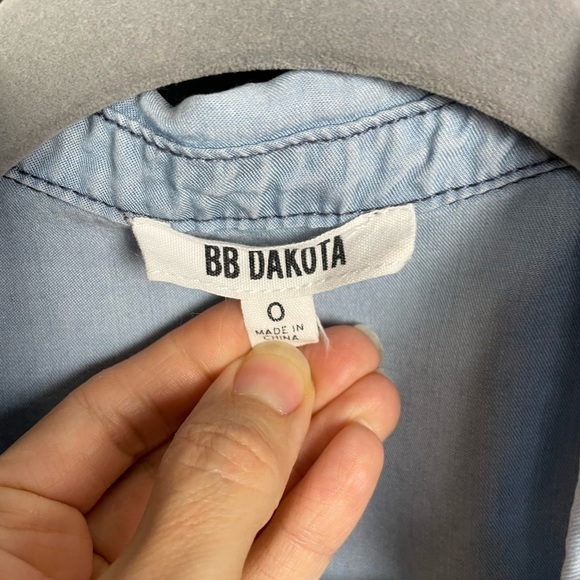 BB Dakota by Steve Madden Gennesse Fray Wrap tencel chambray long sleeve dress - Picture 6 of 11